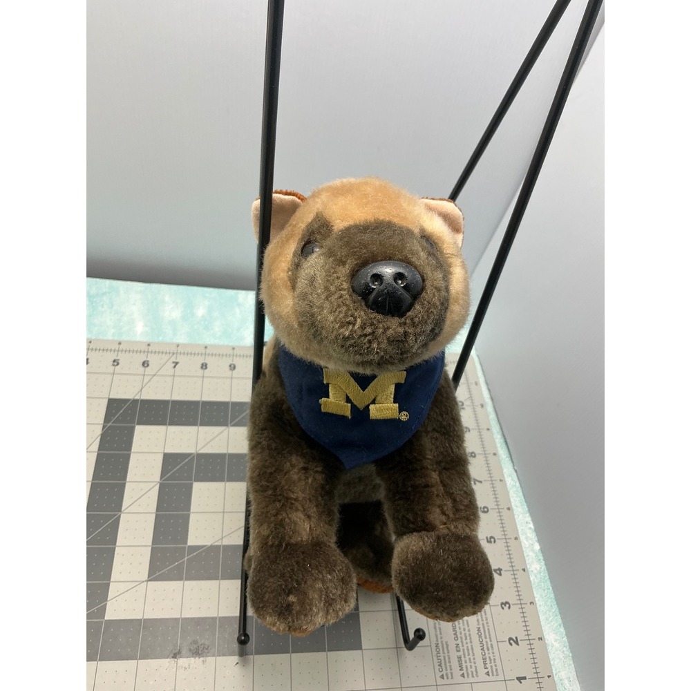Chelsea Teddy Bear Co Michigan Wolverines Plush Mascot MDEN Brown 14 Inch